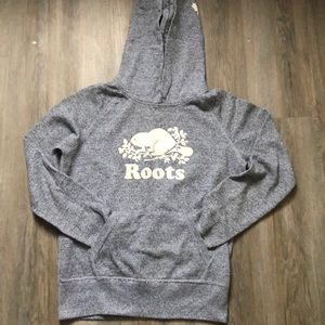 Grey roots hoodie(roots logo is white)